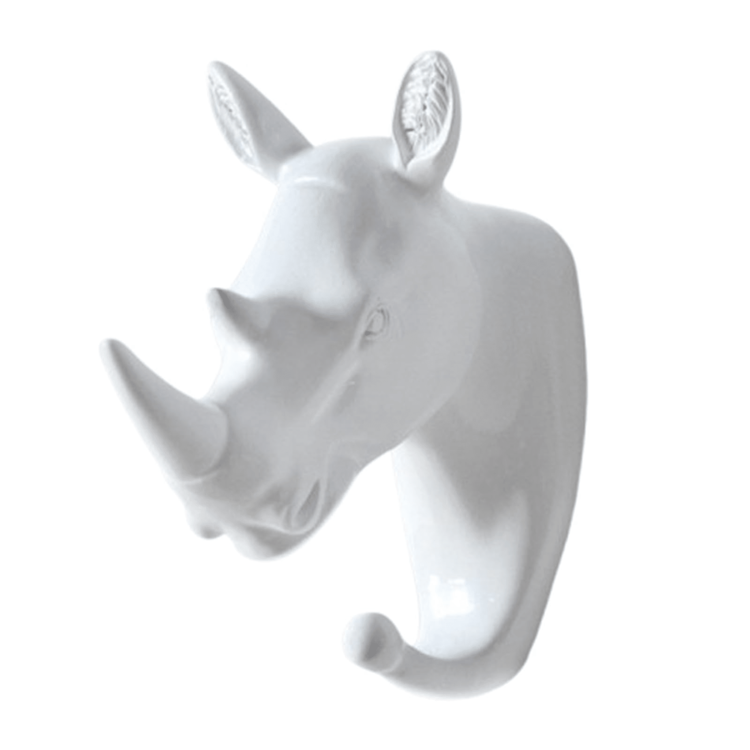 Creative Animal Head Wall Mount Hooks, Antlers, Elephant, Rhino, Horse, Sheep, Giraffe Resin Heavy Duty Single Hook For Coat, Bag, Towel, Key, Decorative Gift, Holds 20 Lbs, Black Deer - Multicolor - View 10