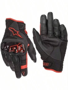 Moto Alpines SMX-1 AIR V2 Motocross Motorcycle Racing Touch Screen Leather Carbon Fiber Motorcycle Gloves (Some Styles Random) - Red - View 1