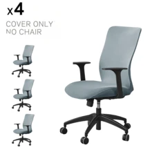 Funda elástica para silla de oficina de computadora sin cremallera duradera, universal, lavable y extraíble de spandex para silla giratoria de jefe, protector de asiento de silla de escritorio antideslizante y suave para perros, gatos y mascotas - Multicolor - Ver 17