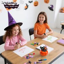 1 pieza Bolígrafo de cuatro colores con diseño de dibujos animados de Halloween, bolígrafo lindo para cuadernos de estudiantes de primaria, bolígrafo de varios colores, artículos de papelería, pequeño regalo