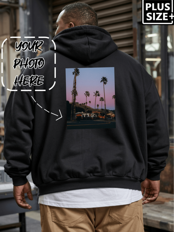 Sudaderas personalizadas para hombres de talla grande (hasta 6XL): Sudaderas con capucha con imágenes - Combinaciones personalizadas de marco grande, adecuadas para varios festivales/aniversarios/cumpleaños/mascotas/parejas, otoño