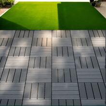 44-Pack Interlocking Patio Deck Tiles (12x12 Inch) - Waterproof Outdoor Flooring For Deck, Pool & Patio - Easy Snap Installation, Slip-Resistant(Grey/Brown) - 深灰色 - 查看 4