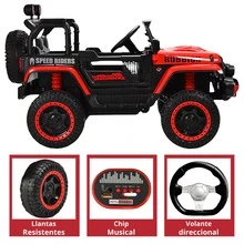 Joykoo Electric Ride On Remote Control Car Truck Speed Riders Rubbion For Kids 12v Light - Red - View 4