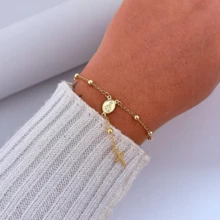18k Gold Plated Our Lady Rosary Bracelet - 金色 - 查看 2