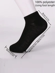 12 pares Calcetines cortos, ligeros y transpirables de verano  para gimnasio - Negro - Ver 4