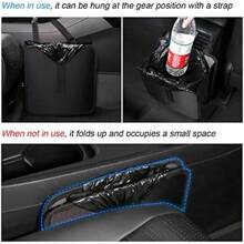 Foldable Car Trash Can With Large Capacity - Durable Polyester, Car Trash Can With Additional 40pcs Trash Bags Black, Easy-To-Clean, Hanging Storage Bag For Car Interior, Ideal Gift For Women & Men, Car Trash Can, Multifunctional Car Storage Bag