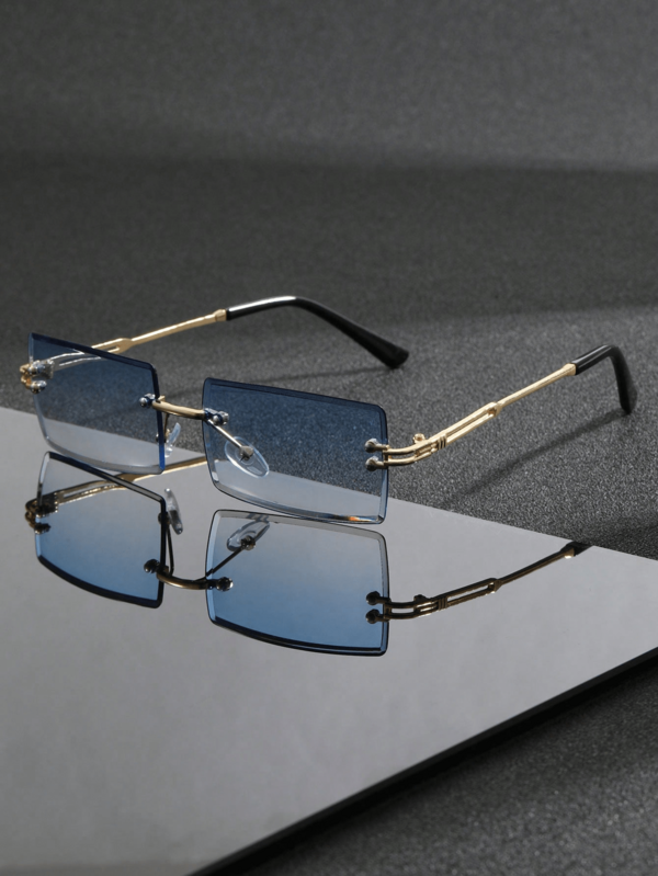 1 Pair Men's Metal Frame Stylish Glasses, Suitable For All Seasons, Fashion Outfits, Party Decoration, Stage Performance, Street Photography, Cycling, Driving, Outdoor Travel, Beach Vacation