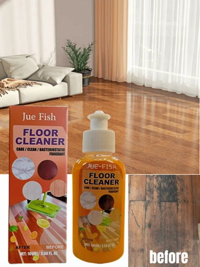 JUE FISH Premium Floor Cleaner - Removes Stains, Enhances Shine, Leaves Fragrance. Suitable For Cleaning And Polishing Hardwood And Marble Floors. Gently Cleans, Removes Stains, And Polishes For A Sparkling Floor.