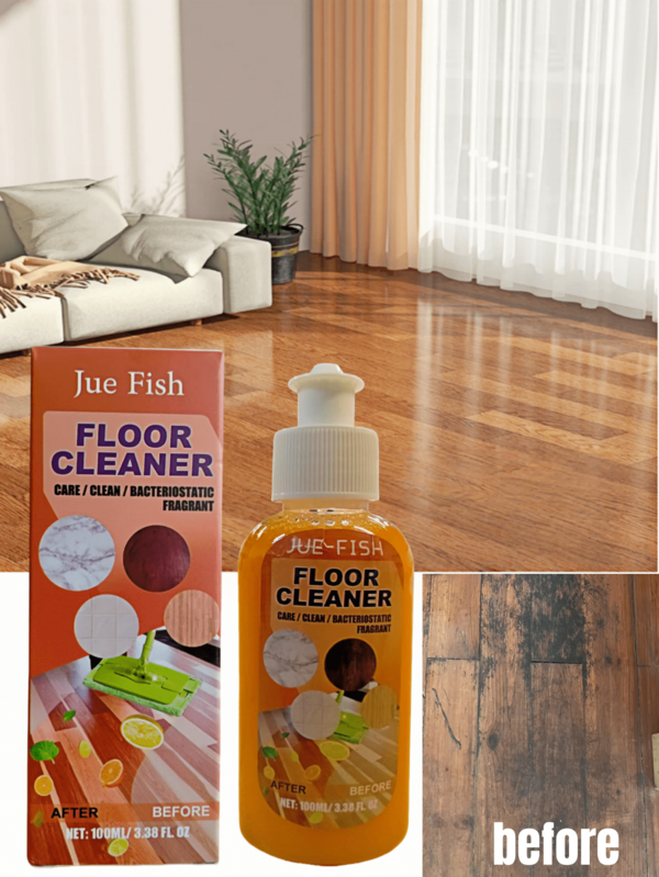 JUE FISH Premium Floor Cleaner - Removes Stains, Enhances Shine, Leaves Fragrance. Suitable For Cleaning And Polishing Hardwood And Marble Floors. Gently Cleans, Removes Stains, And Polishes For A Sparkling Floor.
