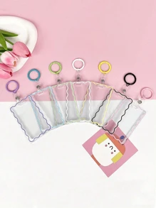 1 件带钥匙扣的卡夹 B 级可爱简约亚克力身份证夹霓虹透明适用于办公室身份证徽章卷轴驾驶执照和通行证 - 彩色 - 查看 3