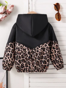 Toddler Leopard Print Warm Hooded Jacket