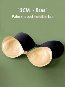 2 paia di petali per seno in silicone riutilizzabili, reggiseno senza spalline per abito da sposa, per miglioramento della scollatura, sollevamento del seno, cuscinetti per il seno invisibili, reggiseno estivo anti-visibile, sottozona antiscivolo per sport