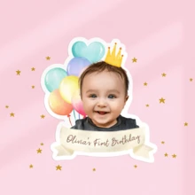12/24/36/48pcs Birthday Stickers, Personalized Birthday Stickers, Customized Children's Birthday Stickers, Back To School - Multicolor (Balloon) - View 5