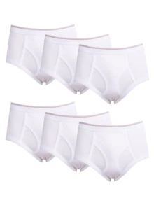 Men's Briefs 100% Cotton Tag-Free Classics Elastic Waist Moisture Wicking Tagless Solid Color Woven Relaxed Fit Underwear S-XL Regular Big & Tall For Men Comfort Pouch Fly Soft Breathable High Quality Comfortable Fabric Menswear - trắng - Xem 5