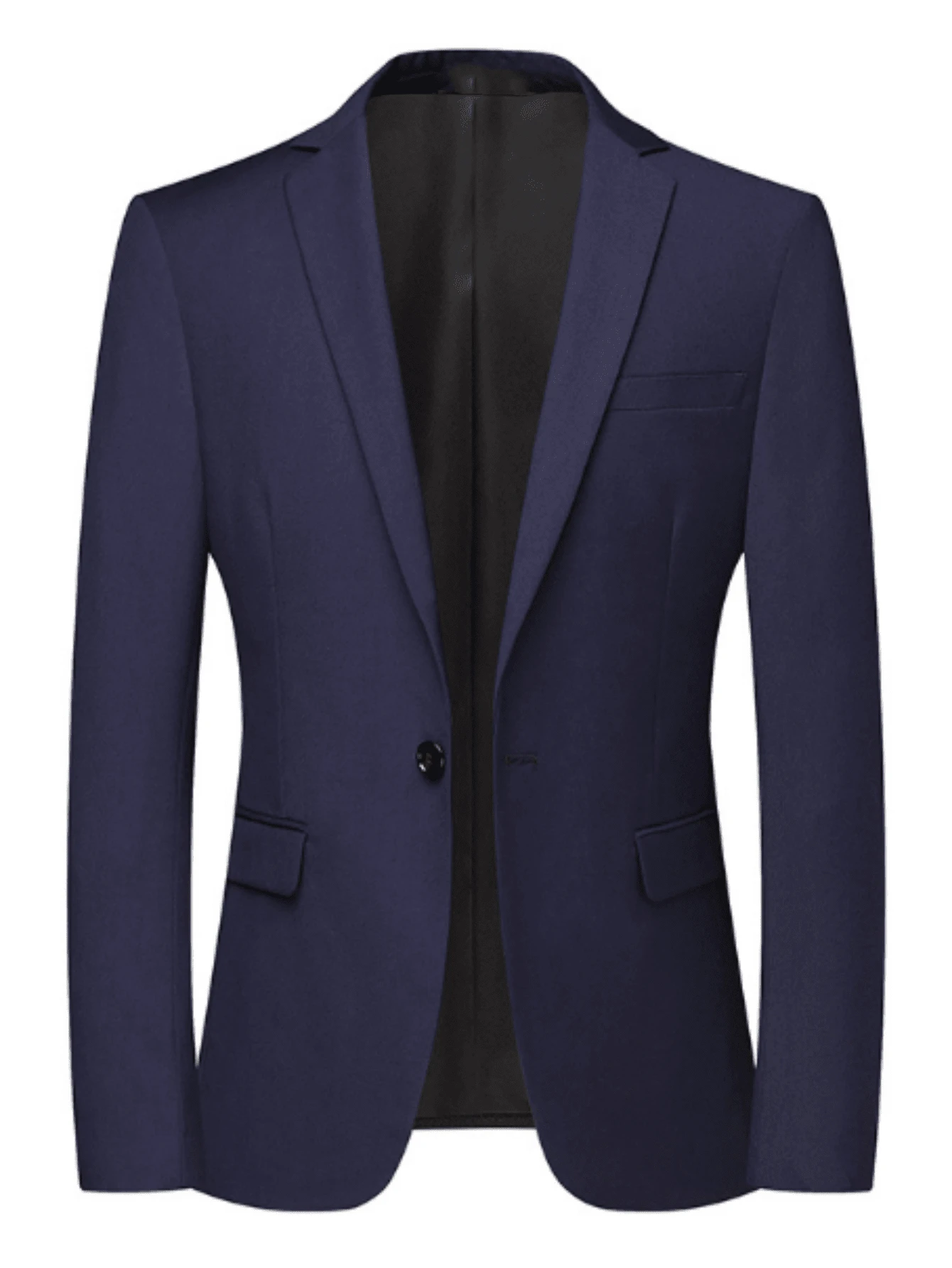 Áo khoác blazer trơn màu thường ngày cho nam, Áo khoác vest nhỏ thời trang cho doanh nhân trung niên, Mùa thu - Màu xanh hải quân - Xem 1