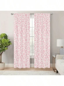 2 pezzi Tende con stampa leopardata, tende decorative artistiche e alla moda per finestre, tende filtranti e per privacy, facili da installare, lavabili, adatte per camera da letto, ufficio, cucina, soggiorno e studio, 100% tende in poliestere - Multicolore - Visualizzare 10