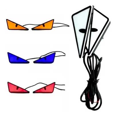 CASALIVA 2pcs Ojos de demonio LED para motocicleta, luz de ojos de para motocicleta, Luces recargables de la motocicleta de la linterna del coche, decoraciones de la motocicleta