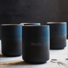 1 Piece Of 10oz Stoneware Water Cup, Personal Cup, Host Cup, Water Cup, Tea Cup, Single Cup, Restaurant Kiln-Changed Gradient Cup, Private Customization, Laser Printing, Customized Name, Hot And Cold Safety, Comfortable Feel, Quality Cup Body, Ideal Capacity