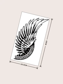 1pc Freedom Wings Temporary Tattoo, Rebellious & Unique, Experiencing The Sense Of Freedom, Waterproof, Sweat-Proof, Rub-Proof, Lasts 1-2 Weeks - Black - View 7