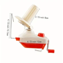 1 pezzo Avvolgitore di filato, strumento per l'avvolgimento del filato, avvolgitore manuale domestico per palle di filato di lana, utensile per lavori a maglia artigianali - Rosso - Visualizzare 3