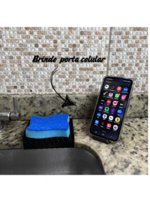 Kitchen Sponge Holder With Drain – Kitchen Organization + Cell Phone Gift Smart Design - màu đen - Xem 3