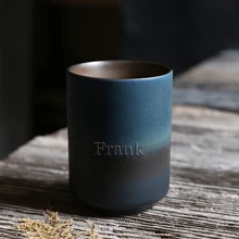 1 Piece Of 10oz Stoneware Water Cup, Personal Cup, Host Cup, Water Cup, Tea Cup, Single Cup, Restaurant Kiln-Changed Gradient Cup, Private Customization, Laser Printing, Customized Name, Hot And Cold Safety, Comfortable Feel, Quality Cup Body, Ideal Capacity