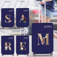 Travel Luggage Cover Inelastic Non-Woven Baggage Cover Suitable For 18-30inch Suitcase Case Dust Cover Initial Letter Pattern Dustproof Protector Covers Scratch-Resistant Durable Luggage Protector Covers Travel Accessories Back To School Essentials