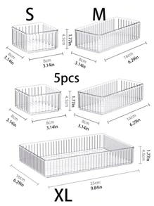 1/5/7/11/18/25/37pcs Transparent Plastic Desktop Drawer Partition Storage Tray, Drawer Finishing Set, Cosmetic Storage Box, Suitable For Storing Cosmetics And Jewelry, Can Be Used In Bathrooms And Placing Small Items, And Can Also Be Used In Bedrooms And Offices.,For Holiday Beach, Bathroom Collection, Bedroom Collection, Large Capacity