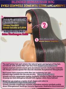 30英寸巴西原生发 5*5 200% 密度 即戴即用免胶假发 人发混纺 预拔毛 预剪直发 透明蕾丝前假发 女士人发混纺假发 无需胶水 蕾丝前闭合 即戴即用 无需胶水 自然黑