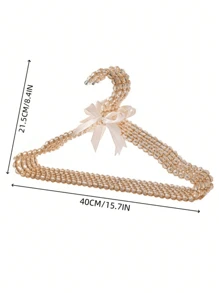 1 قطعة شماعة ملابس فاخرة مزينة بعقدة وخرز ماس، رف عرض للخزانة
