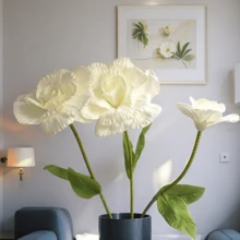 1支30厘米巨型PE泡沫玫瑰人造花枝，婚礼背景装饰，牡丹花园墙路舞台派对用品，摄影道具，墙面装饰，家居摆设（仅花头） - 彩色 - 查看 5