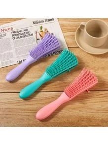 1 件多功能章鱼梳，适合黑色自然发质，适合卷发，更快更容易去除湿发或干发，无痛刷梳，适用于浴室、卧室、客厅、旅行，方便携带，完美的生活配件，居家生活必备