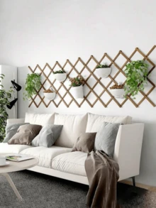 1 件可伸缩植物攀爬凉棚花园木栅栏露台装饰户外栅栏壁挂装饰阳台露台宠物围栏 - 彩色 - 查看 1