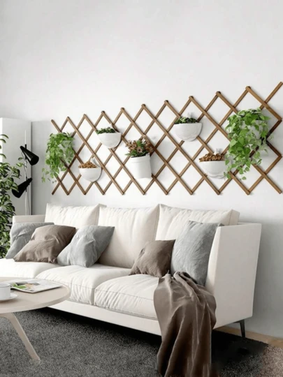 1 st infällbara växter klätterpergola trädgårdsstaket trä uteplatsdekor utomhusstaket vägghängande dekorativ balkong uteplats husdjursbarriär