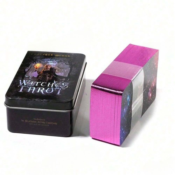 Baraja de Tarot de 78 cartas de alta calidad para principiantes, Cartas de Tarot de la Torre de las Brujas con libro de guía, regalo para cumpleaños, festividades