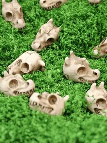 10 件龙头骷髅盆景装饰摆件，适用于酷炫花园装饰微缩模型、花园铺路石雕像、鱼缸装饰铺路雕像、万圣节装饰摆件、万圣节派对礼品、万圣节装饰用品 - 彩色 - 查看 8
