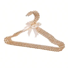 1 قطعة شماعة ملابس فاخرة مزينة بعقدة وخرز ماس، رف عرض للخزانة