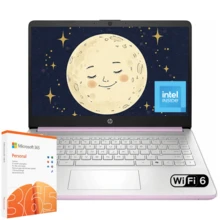 HP 14" HD Ultra Light Laptop With 1-Year Microsoft 365, Intel Processor N150, 4GB RAM, 128GB UFS, Wi-Fi 6, Long Battery, Windows 11 Home In S Mode, Honey Lavender - Mật ong hoa oải hương - Xem 1