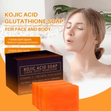 3pcs  Kojic Acid Soap For Hyperpigmentation - With Glutathione, Collagen & Vitamin C - Natural Soap Bars With Turmeric - Original Japanese Complex For Dark Spot Correction - 3 Pack - Nhiều màu - Xem 2