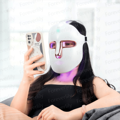  Foreverlily Rechargeable LED Face Mask With 270 Beads - 7 Color Modes, USB Powered, Perfect Mother's Day Gift & Valentine's Day Gift For Mom