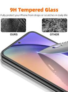 3片装钢化玻璃屏幕保护膜，兼容三星Galaxy A54 / A13 / A34 / A12 / A53 / A14 / A71 / A52 / A23 / A32 / A73 / A50 / A33 / A22 5G及类似型号，高清、无气泡、防刮花 - 無色 - 查看 3