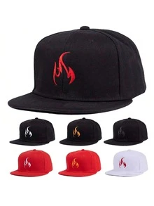 1 件男士户外火焰设计棒球帽，运动嘻哈帽，适合棒球比赛、篮球、秋季穿着，运动风格，90 年代服装，颜色鲜艳，可调节户外防晒休闲帽，适合旅行、派对和海滩，是送礼的理想选择 - 純色 - 查看 11