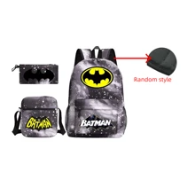 Warner Bros 3pcs/Set WB Batman Backpack Set, Casual Backpack, Collegiate Style Fashion Student Backpack, Printed Large Capacity Outdoor Backpack, Cute Cartoon Backpack, Back To School, Halloween, Christmas Gift - Multicolor - View 13