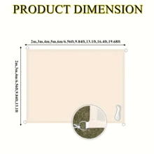 1 pieza Toldo rectangular para sombra - Resistente y de alta calidad con protección UV para patio, jardín, piscina y balcón, disponible en múltiples colores