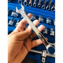 37 Piece Professional Tool Kit Combination Wrench Set With Sockets And Large Ratchet - Bạc - Xem 7
