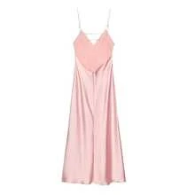 DEEKA New Sexy V-Neck Satin Slip Backless Dress, Elegant Party Cocktail Gown - Baby Pink - View 4