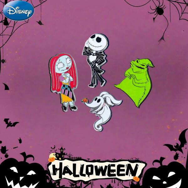 Disney 1PC/4PCS Officially Licensed Cartoon Anime Pin Clothing Accessory Creative Decorative DIY Accessory Suitable Back To School Season Party Christmas Halloween Gift