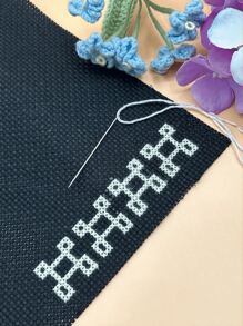 Tela de mezcla de algodón con rejilla media de 30*45cm, tela de punto de cruz precortada, rojo/negro/blanco/marrón, proyecto de bordado DIY