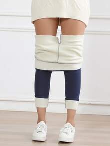 3条装女士保暖加厚高腰紧身裤，户外修身打底裤，日常穿着，纯色，抓绒，冬季 - 彩色 - 查看 5