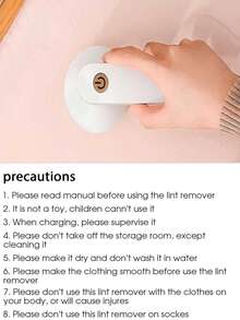 1个可充电便携式电动除毛器，有效快速去除衣物、家具和地毯上的绒毛和球状物（1个白色） - 彩色 - 查看 10
